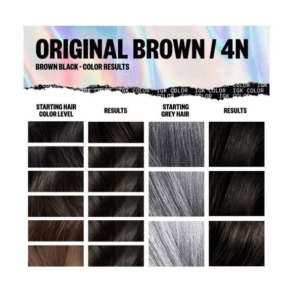 IGK Color Permanent Color Kit - 4N Original Brown / Brown Black - Picture 3 of 8